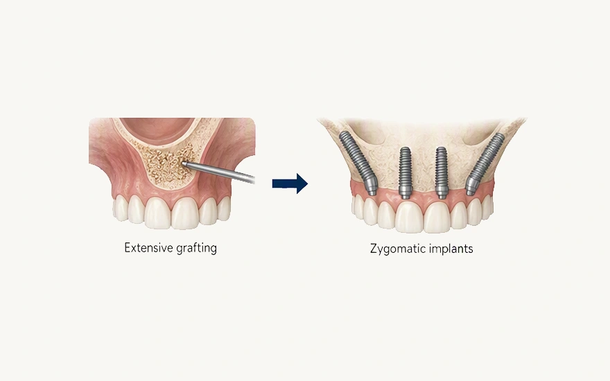 Zygomatic Implants vs Extensive Bone Grafting